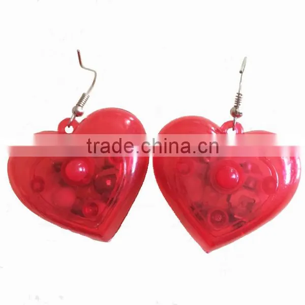 Canada Day Light up Heart Flag Pierced Led Earrings photo-3