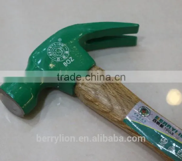 Berrylion 0.25-0.5kg Claw Hammer Forged Finished Claw Hammer With Wooden Handle photo-3