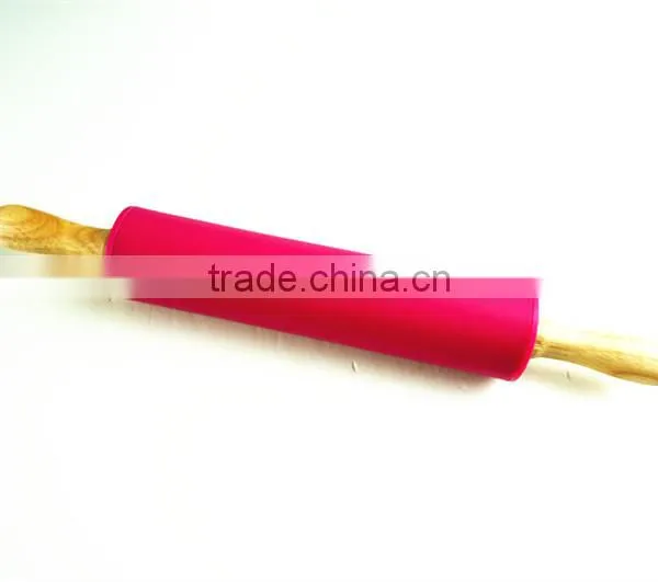 16161 Rolling Pin Non-Stick Silicone Surface Rolling Pin Wooden Rolling Pin Handl photo-2