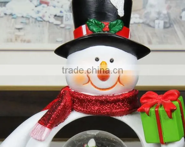 Polyresin Christmas Snow Globe Snowman Snow Globe With Music Box photo-2