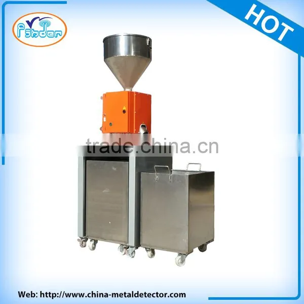 metal detector with fall gravity separator
