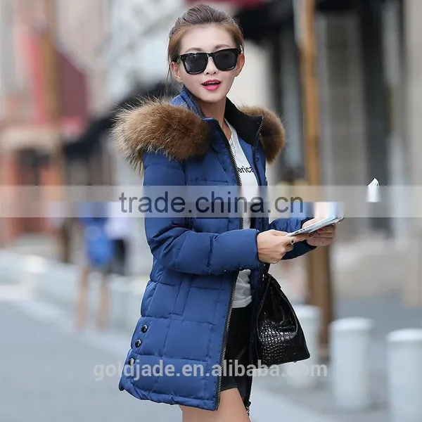 Plus Size New 2016 Winter Women Jacket Down Coat Fur Collar Hood Parka Coat Thick Jacket photo-2