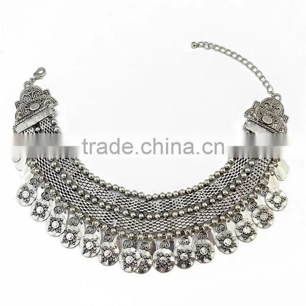Fashion Vintage Boho Women's Short Necklace Choker Necklace Charm Clavicle Chain Jewelry Silver photo-5