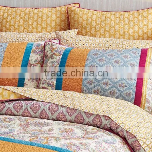 Elegant Pink, Yellow, Green and Blue Coloue Quilt Cover photo-3