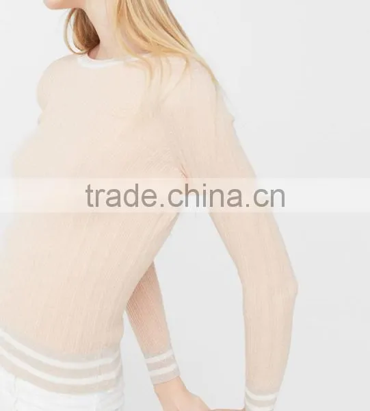 Ladies Branded Stylish Tight Thin Pullover Sweater From Shantou OEM Factory photo-4