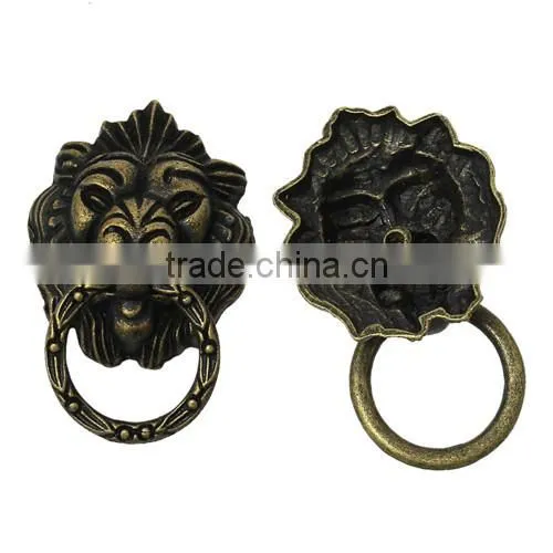 Antique Bronze Lion Jewelry Wooden Box Pull Handle Knobs Dresser Drawer For Cabinet Door photo-2