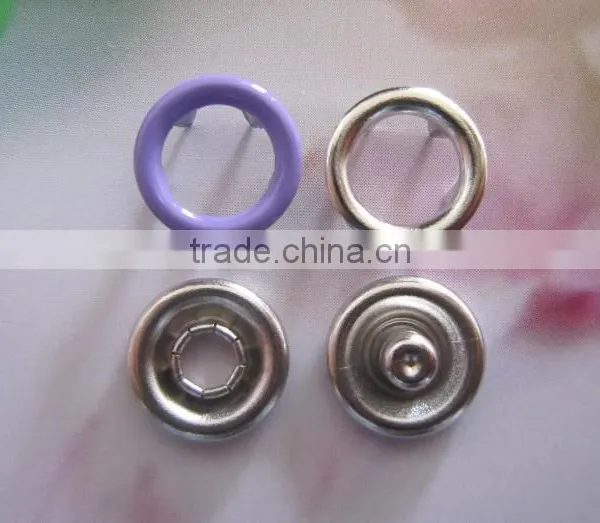 Enviromental-friendly Baby Jumpsuit Brass 4 Part Nickel Color Ring Style Prong Snap Button 9.5mm photo-3