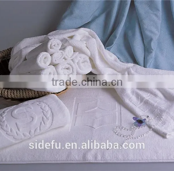 Star Hotel Used White 100% Cotton Jacquard Terry Towel photo-2