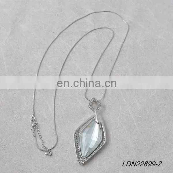 Crystal Drop Pendant Necklace photo-5
