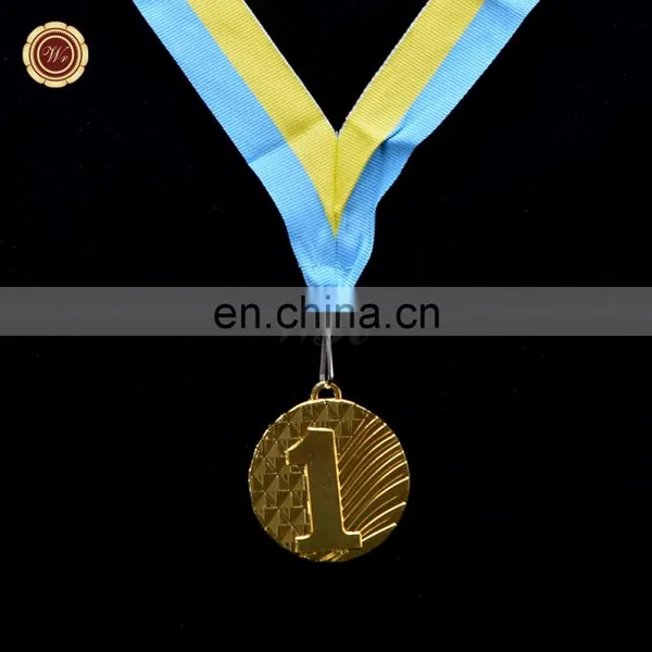 Wr New Design 3D Art Craft Quality Gold Plated NO.1 Medal Collectible Metal Award Medal With Ribbon photo-2