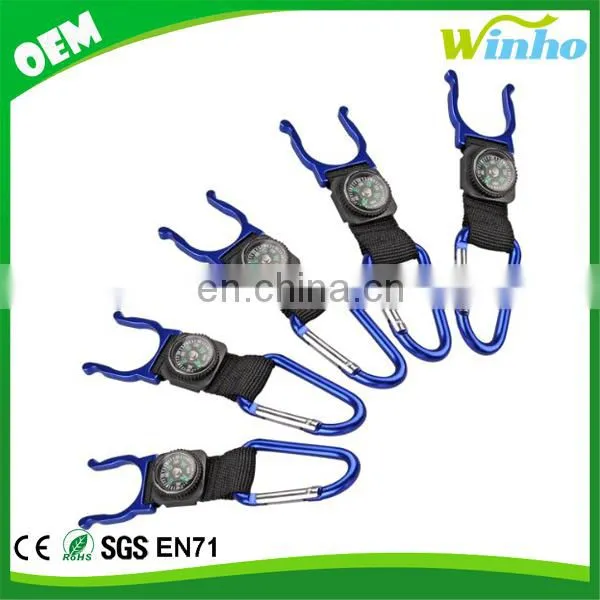 Winho Outdoor Climbing Aluminum Carabiner With Compass Water Bottle Holder Hook photo-3