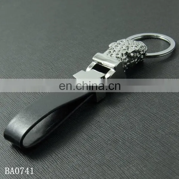 High Quality Leopard Head Shaped Personalized Metal Leather Key Chains photo-6