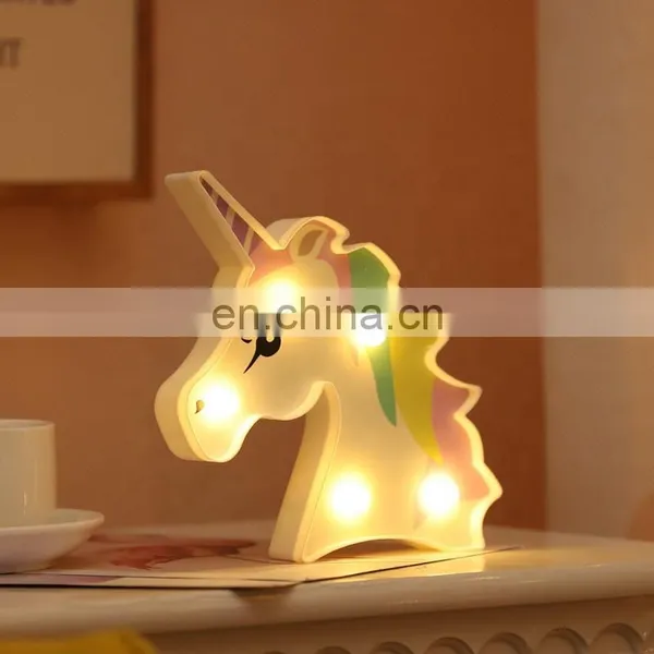 Bedroom Wall Decoration Colorful Unicorn Battery Operated Marquee LED Night Light photo-3