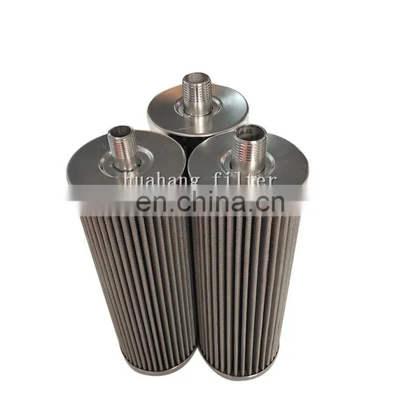 304 Stainless Steel Wire Mesh Pleated Metal Filter Element With Threaded Interface photo-3