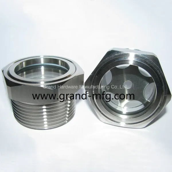 BSP Thread G1 INCH Stainless Steel 304 Liquid Oil Level Sight Glass With Borosilicate Glass