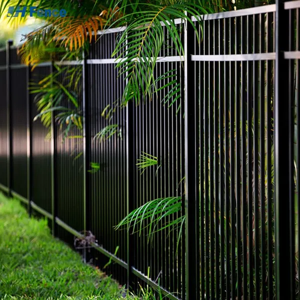 High Quality Security Black Powder Coated Galvanized Metal Steel Picket Fence Outdoor Garden photo-3