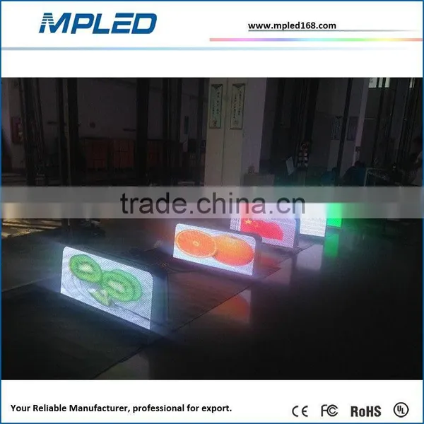 Double Sides Advertising Digital LED Display P5 with 192 x 64 dots taxi led display High Brightness