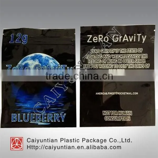 Zero Gravity Three Sides Zipper Pouch Bag/ High Quality Clean Package Bag for Herbal Incense photo-2
