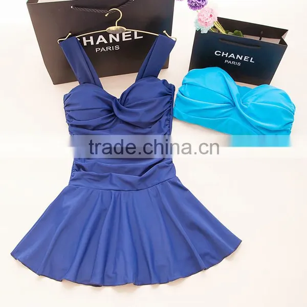 2016 High Quality Lady Swimsuit Dress Nylon With Lycra Swimming Suit photo-5
