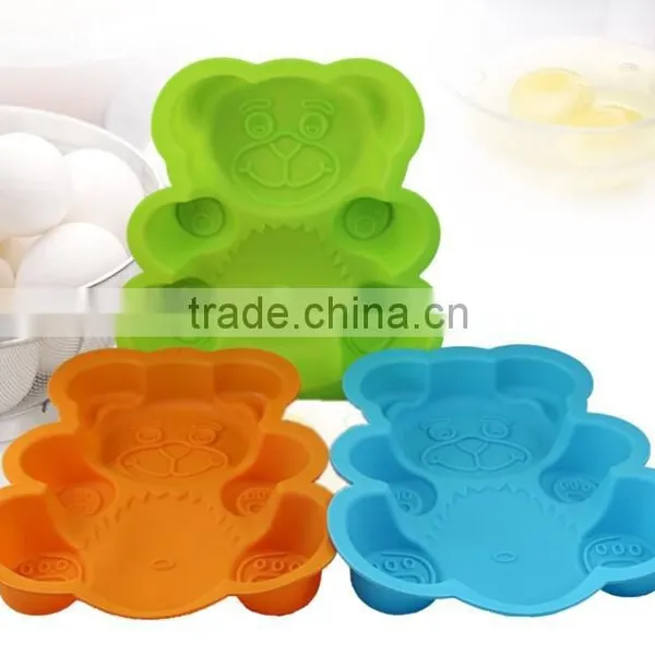 YangJiang Factory Manufature Hot Sale Fation Design Bear Shaped Silicone Cake Mold photo-4