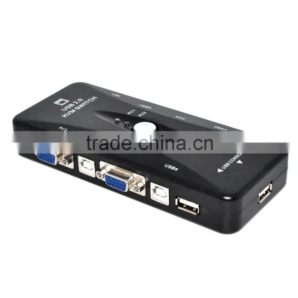4 Port Hub USB 2.0 KVM VGA/SVGA Switch Box Adapter Connects Printer Intelli Keyboard Mouse 4 Computers Use 1 Monitor photo-3
