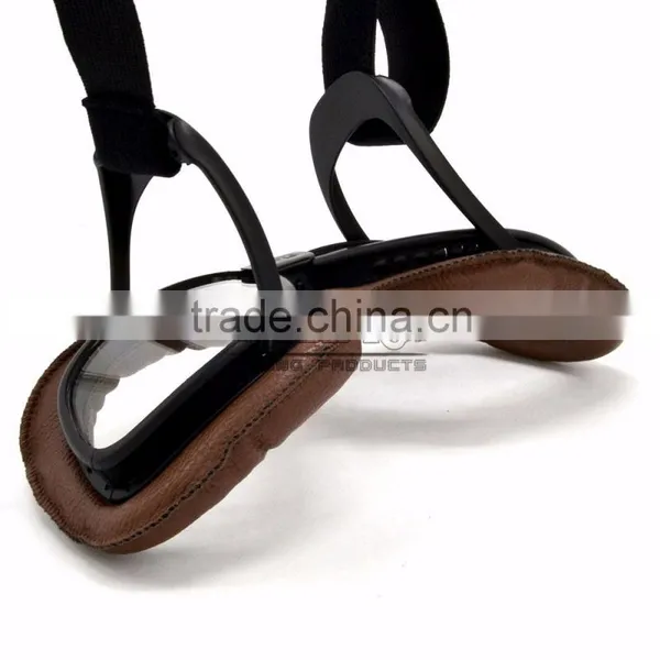 BJ-GT-008 Newest Custom Brown Leather Clear Lens Motocross Goggles photo-4