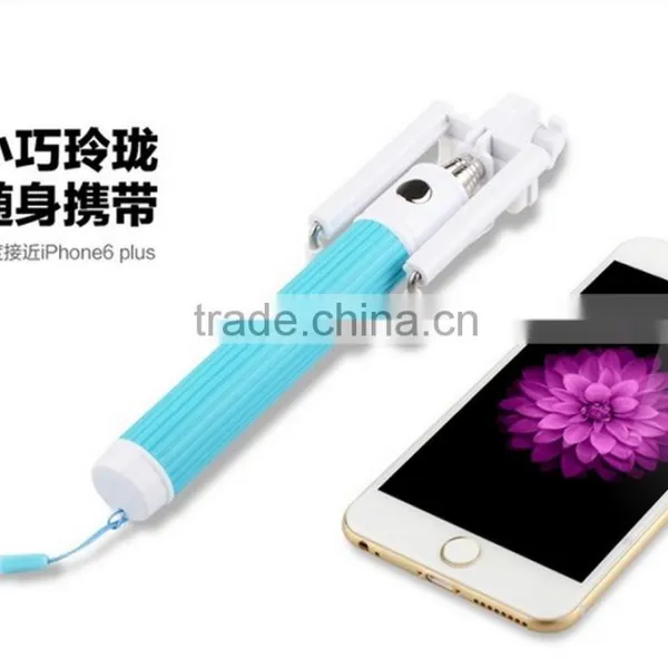 Foldable ,Portable Popular Selfie Stick With Cables for Cell Phone photo-3