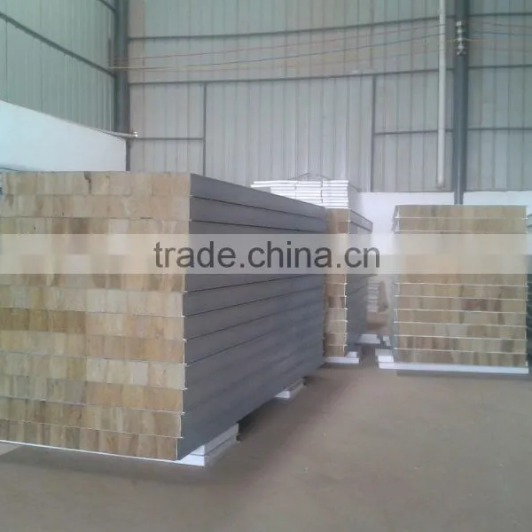 Factory Price Rockwool Sandwich Panel, Interior Wall Paneling, Wall Sandwich Panel With Good Quality photo-2