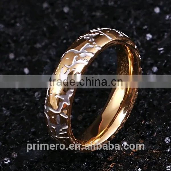 New Arrivals 2016 Stainless Steel Men's Rings Fancy Crack Pattern Designs Gold Silver Jewelry Wholesale photo-4