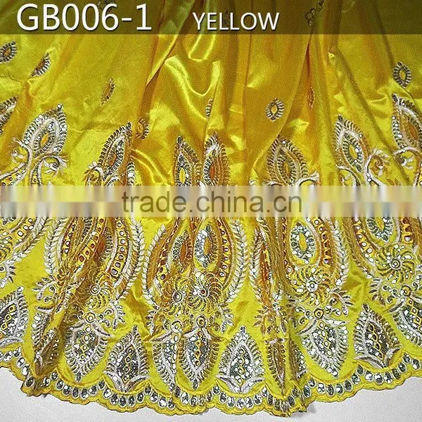Beautiful Yellow George Lace Raw Silk George Fabric for African Wedding GB006-1