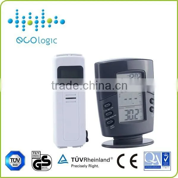 Wireless Indoor and Outdoor Solar Power Pool Thermometer With Alarm & Clock & Date