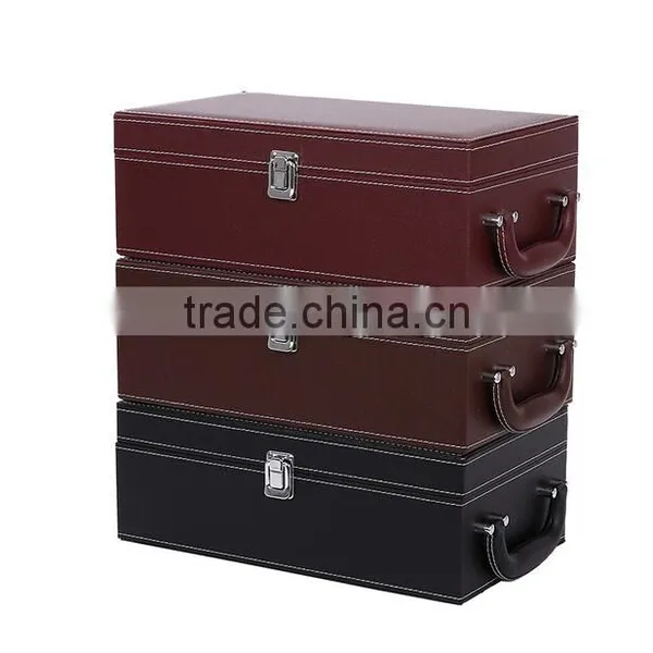 Custom Logo Printed High End Leather Wine Gift Box photo-3