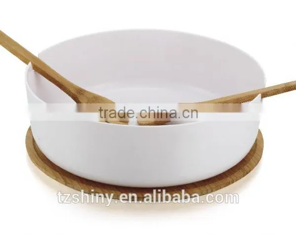 2016 Bamboo Kitchenware Eco-friendly Salad Bowl Set With Bamboo Spoon Wholesale photo-2