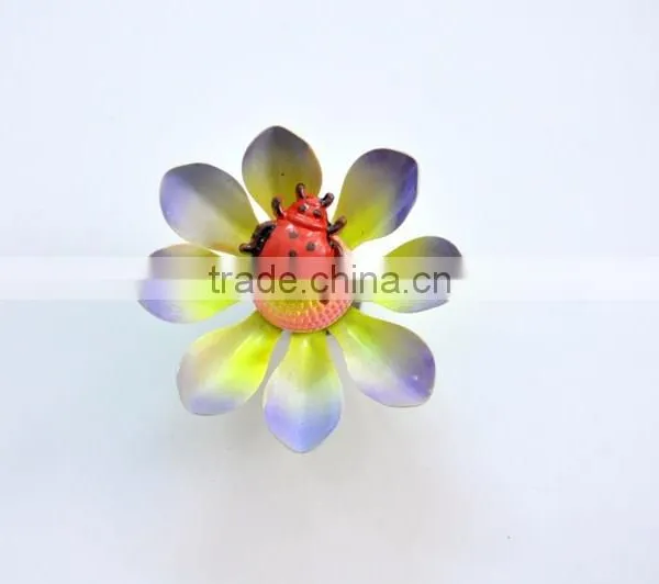 3.5 Inch Dragonfly and Butterfly on Lotus Plastic Flowers Fridge Magnet photo-6