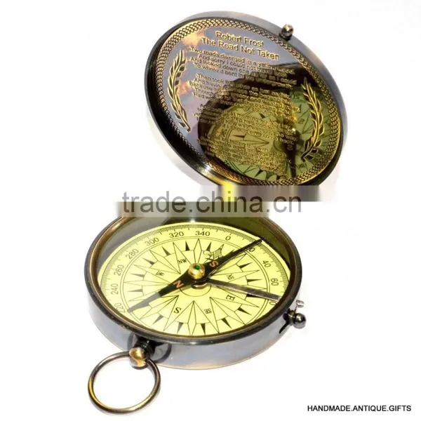 Antique Vintage Brass Gift Compass- Brass Pocket Compass 13501 photo-3