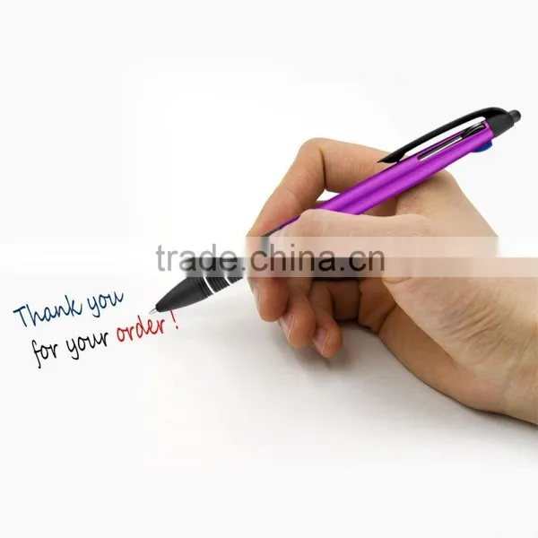 3 Color Black Blue Red Ink Click Ballpoint Pen Stylus Pen for Touch Screens Device IPad Tablets Iphone photo-3