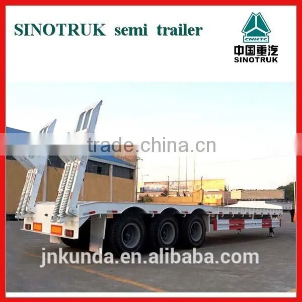 2015 3 Axles Low Bed Semi Trailer/machine Equipment Transport Trailer photo-3