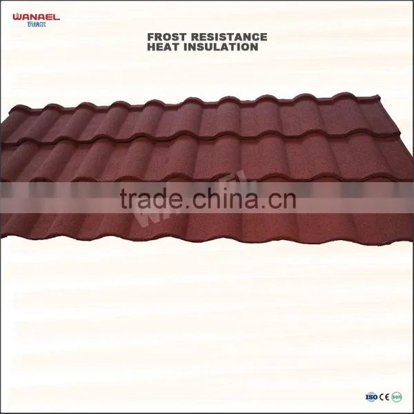Wanael Milan 1340x420mm Sand Coated Steel Roofing Materials Spanish Red Color Roofing photo-6