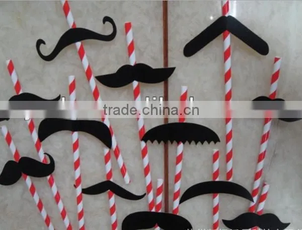 6*197mm Straight Paper Drinking Straws With Lovely Pattern photo-2