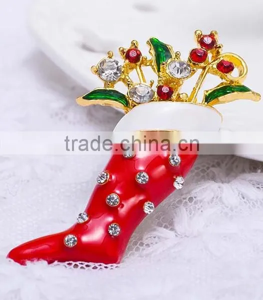 Pair Of Santa's Red Boots X'mas Brooch photo-4