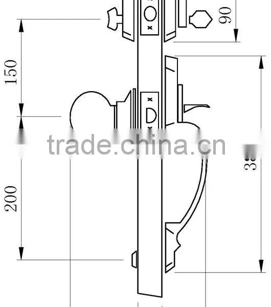 Best Seller Euro Standard Zinc Alloy Reversible Handle and Knob Mortise Gate Lock photo-2