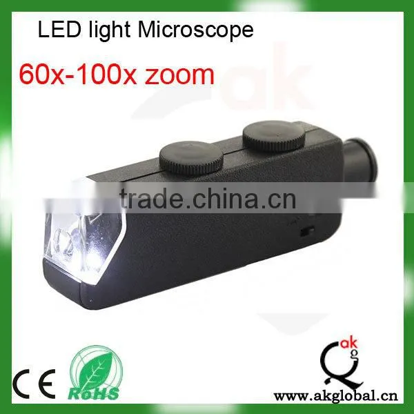 Smartphone LED Microscope,button Cell Powered 60-100x Zooming Manual Focus Light Microscope for IPhone 6 photo-2