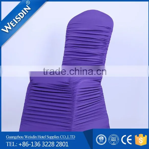 Luxury Wedding Hotel Banquet Cheap Spandex Lycra Ruffled Chair Cover Wholesale China photo-2