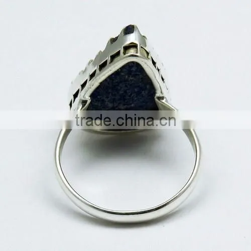 Forever !! Pear Shape Lapis Druzy 925 Sterling Silver Ring, Gemstone Silver Jewelry, Handmade Silver Jewelry photo-5