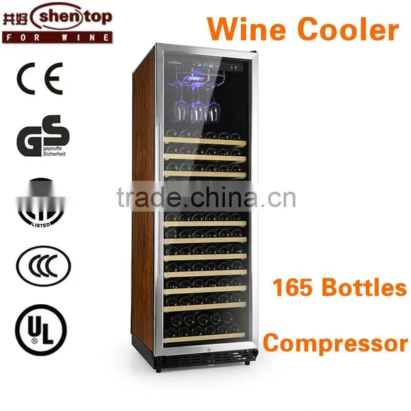 Shentop 168-bottle Humidity Wine Cooler With Luxury Touch STH-G168UA Steel Handle Refrigerated Wine Dispenser Compressor Cooler photo-5
