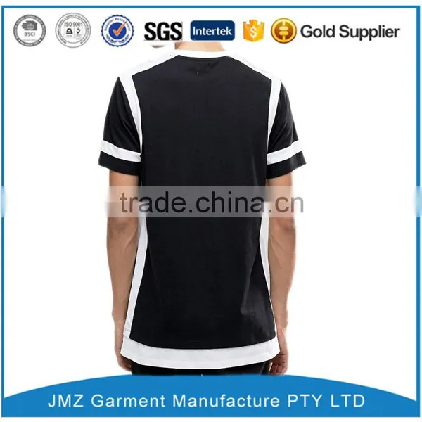 Customized Longline T-Shirt With Monochrome Cut And Sew Detail And Contrast Hem photo-2