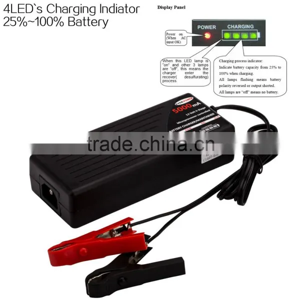4-Stages SLA GEL AGM VRAL Battery 12v Automatic Battery Charger photo-2