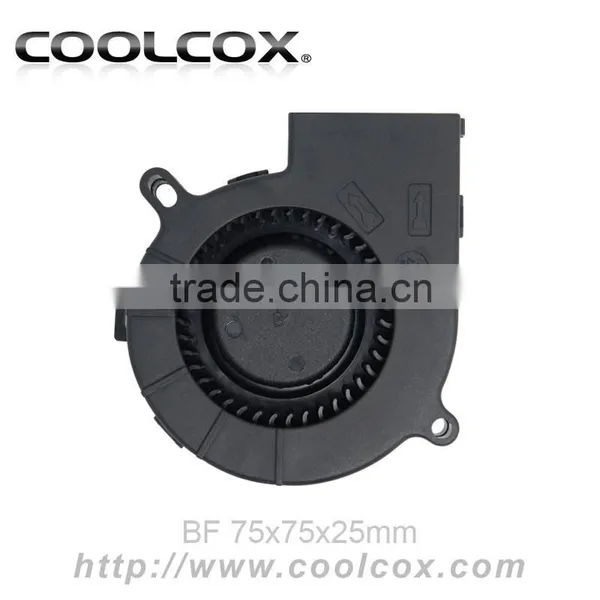 CoolCox 75x75x25mm Air Blower Fan,5V/12V/24V,7525 Blower Fan,7cm DC Brushless Electric Turbo Fan