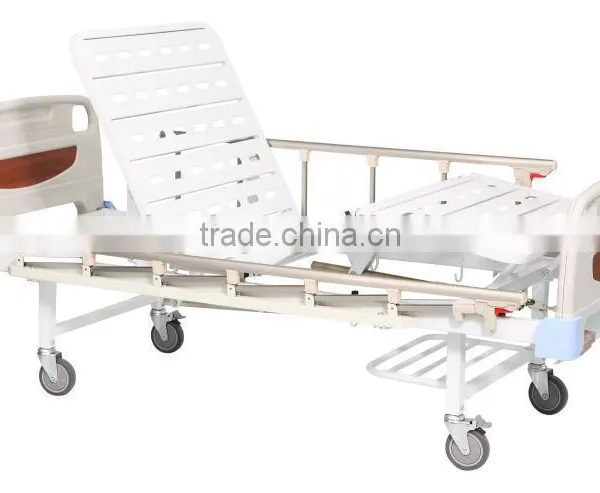 Double-rocker manual hospital bed