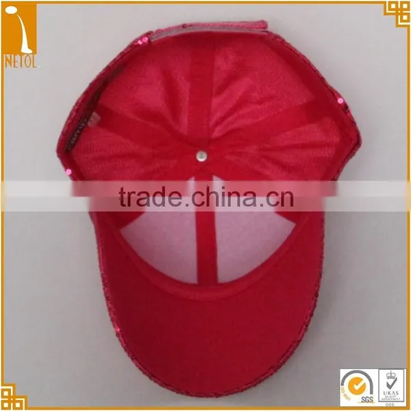 Adult Age Group 6 Panel Sports Style Plain Sequin Custom Baseball Caps photo-3